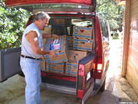 Jane and Dick W. have been supporters of His Kids, Too! for the past 3 years.  Here Dick is dropping off 400 lbs. of aid collec