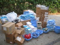 Special thanks to Dick W. for these medical supplies, approx. value $10k. Feb. 2006