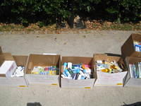 Over 2485 items were collected to fill the bags.