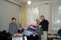 Before any children come in for clothing the hundreds of lbs. of clothing must be sized and gender sorted.  Volunteers, Dave and