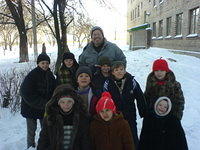 Some children insisted on going outside to say their 'goodbyes' despite the sub zero temps. This facility received several boxes