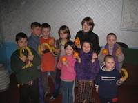 These children were thrilled to receive fruit, thank you, Go Bananas program!