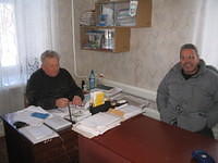 His Kids, Too! continues to support the homeless shelter for Donetsk community.  Here, Rich meets with the director.  Patrons ar