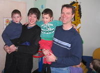Vanya and Ray enjoy playing with the kids.