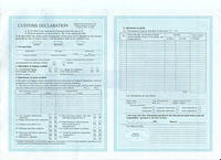 This is a customs declaration, it is in English.  Familiarize yourself with this form, and fill it out correctly, and completely