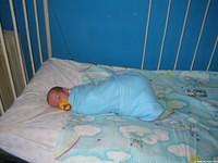This precious baby received a NEW crib!