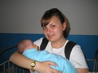 This is Nikka's first time holding such a tiny baby.