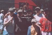 As were boarded the bus, we noticed a bag of hats were misplaced, and we hurriedly passed out hats to many of the children, the