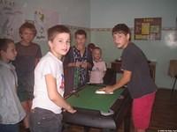 The rec. room is complete with mini pool table.