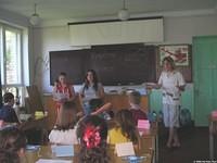 Kids were taught Scriptual songs.