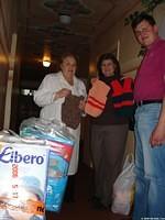 This facility is also a part of our monthly diaper program.  Here they recieve diapers, and some knitted vists, from the Poletar