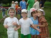 Several kids want a photo!
