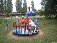 They love the merry-go-round!