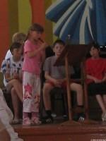 The day started with a concert by the children.  Here Sasha plays the recorder.