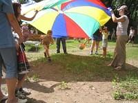 Special thanks to Erin and Peggy for leaving the parachute, from our Fall and Spring trip.