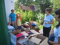 One of the major tasks is sorting shipped items for facility distribution.  Many times when we arrive, needs change.
