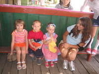 Haley talks with the kids and all their new clothes, etc. at the Dz. Orphan Shelter
