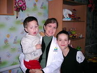 Teresa visits with 2 friends, one 9 and one 17 yrs. old.
