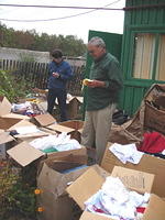 Many boxes needed to be sorted for later distribution.
