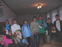 At the Dz. Shelter, the children were very pleased with coats (Columbia and Lucille M.), gloves (Frieda H.), shoes, (I.P.C./Birm