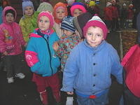 As we were leaving kids were out in the courtyard playing.