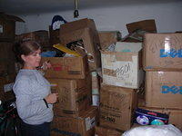 Sorting boxes for distribution.