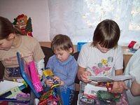 The girls were alittle more careful with their gifts.