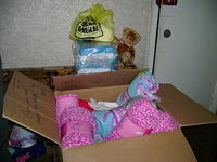 Special thanks to Frieda H. for the great blankets, and to so many others for the baby clothes.