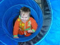 Valdik loves the tunnel.