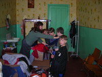 Our next stop was the Dzerzhinsk Internot, where we have been working since 2000.  The kids were given lots of clothing.