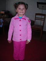 Our precious Alyonna, adopted by a sister in Christ, shows off her new clothes.