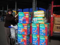 Lynn was happy to have the assistance for the monthly diaper 'run'.