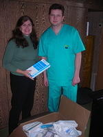 Another stop on the list, was the Donetsk Burn Hospital, where we left gloves, and other supplies.
