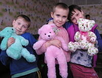 Roma, Alyonna and Marina show off their animals.