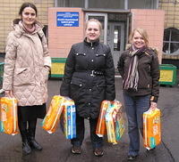 On our way to the next stop, we made a detour and dropped off more diapers at "Our Children's' baby home.