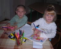 Kids enjoyed coloring.