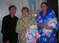 The ladies were given baby blankets, sleepers, and other gender related clothing.