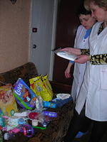 Sveta and the head Dr. look over some meds.