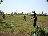 Mark enjoys a game of frisbee.