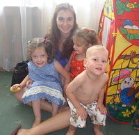 Natalia and some of the kids at the Aids Hospital.