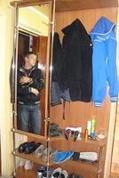One goal of the trip was to furnish the houses, here is the coat/shoe closet