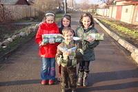 The street children LOVED their boxes.