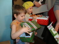 Kids were very happy with their gifts.