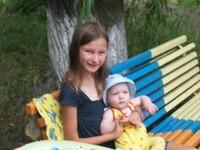 Alla and her little friend.