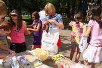 Tie-dying!  What a mess, but they all love it!