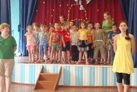 Friday is skit day, and each class sang songs or had a skit to perform.
