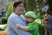 Carrie and her new friend.