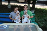 Susanna and Melissa at the HIV hospital