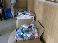 Care bags from the GA group, are ready for distribution.
