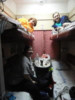 Part of the GA group in their compartment.